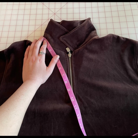 Liz Claiborne Liz Sport size XL brown velvet comfy pullover athletic lounge - Picture 5 of 16